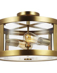 Feiss Harrow 2-Light Semi Flush Mount - Burnished Brass