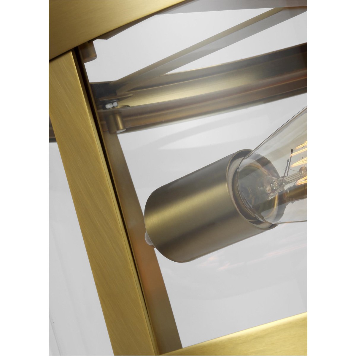 Feiss Harrow 2-Light Semi Flush Mount - Burnished Brass