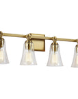 Feiss Monterro 4-Light Vanity - Burnished Brass