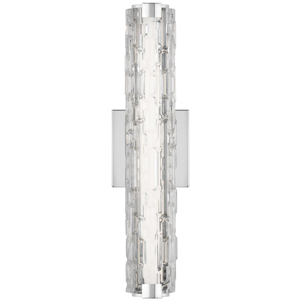 Feiss Cutler 18-Inch LED Clear Staggered Rock Glass Wall Sconce