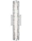 Feiss Cutler 18-Inch LED Clear Staggered Rock Glass Wall Sconce