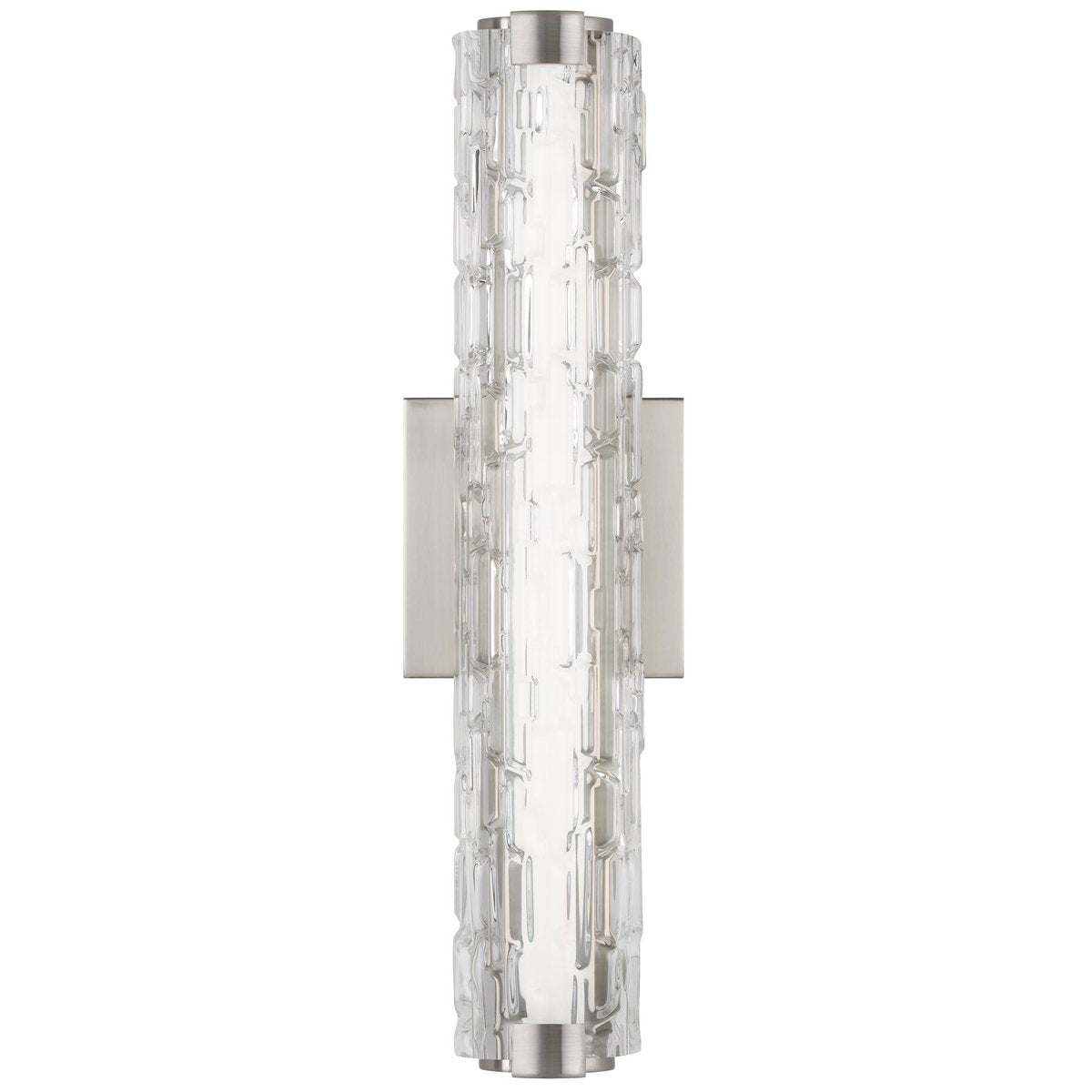 Feiss Cutler 18-Inch LED Clear Staggered Rock Glass Wall Sconce