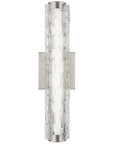 Feiss Cutler 18-Inch LED Clear Staggered Rock Glass Wall Sconce