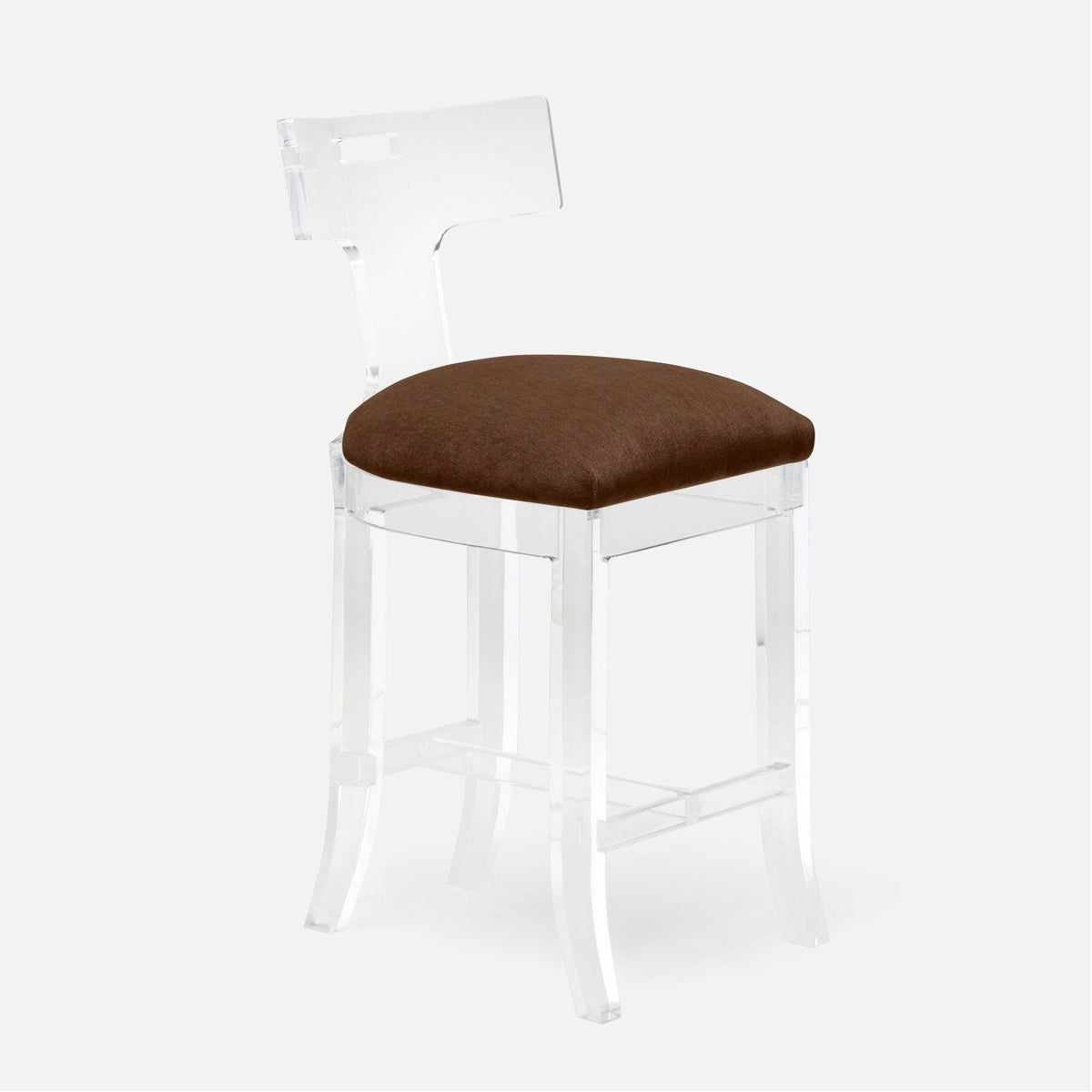 Made Goods Aldercy Clear Acrylic Counter Stool in Aras Mohair