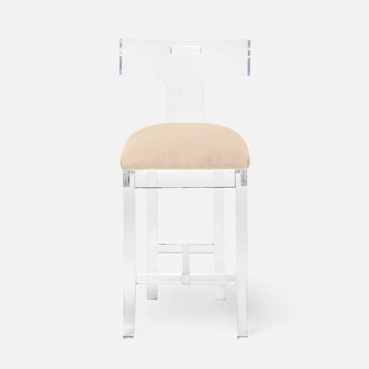 Made Goods Aldercy Clear Acrylic Counter Stool in Aras Mohair