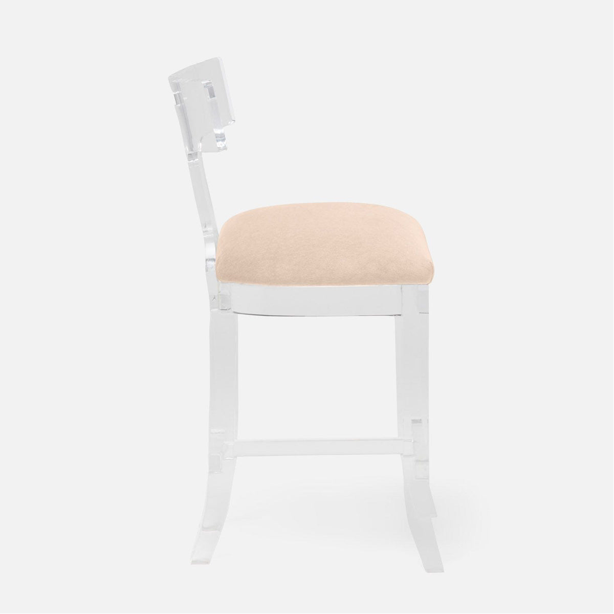 Made Goods Aldercy Clear Acrylic Counter Stool in Liard Cotton Velvet