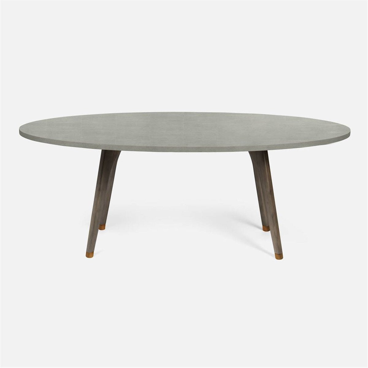 Made Goods Alder Oval Dining Table in Faux Shagreen Top