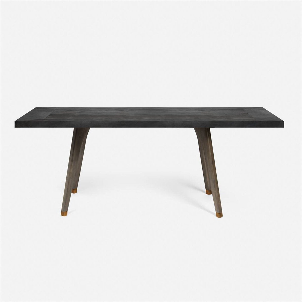 Made Goods Alder Rectangular Dining Table in Zinc Metal