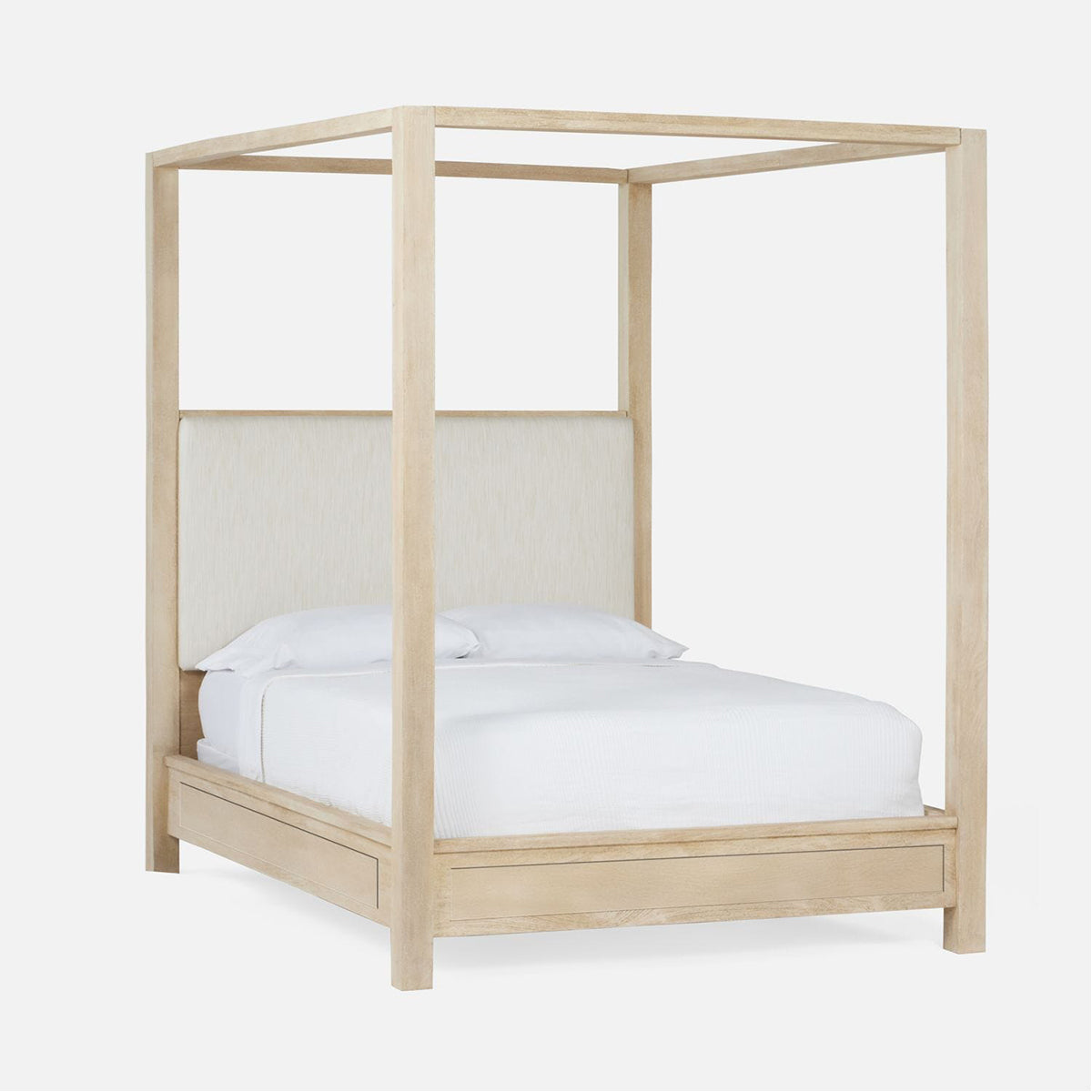 Made Goods Allesandro Boxy Canopy Bed in Marano Wool-On Lambskin