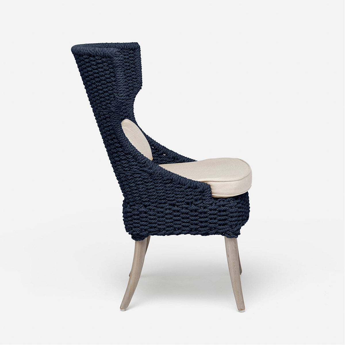 Made Goods Arla Faux Rope Outdoor Dining Chair in Alsek Fabric