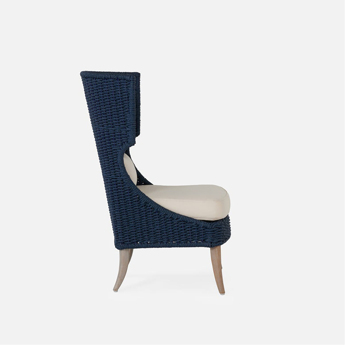 Made Goods Arla Wingback Outdoor Lounge Chair in Alsek Fabric