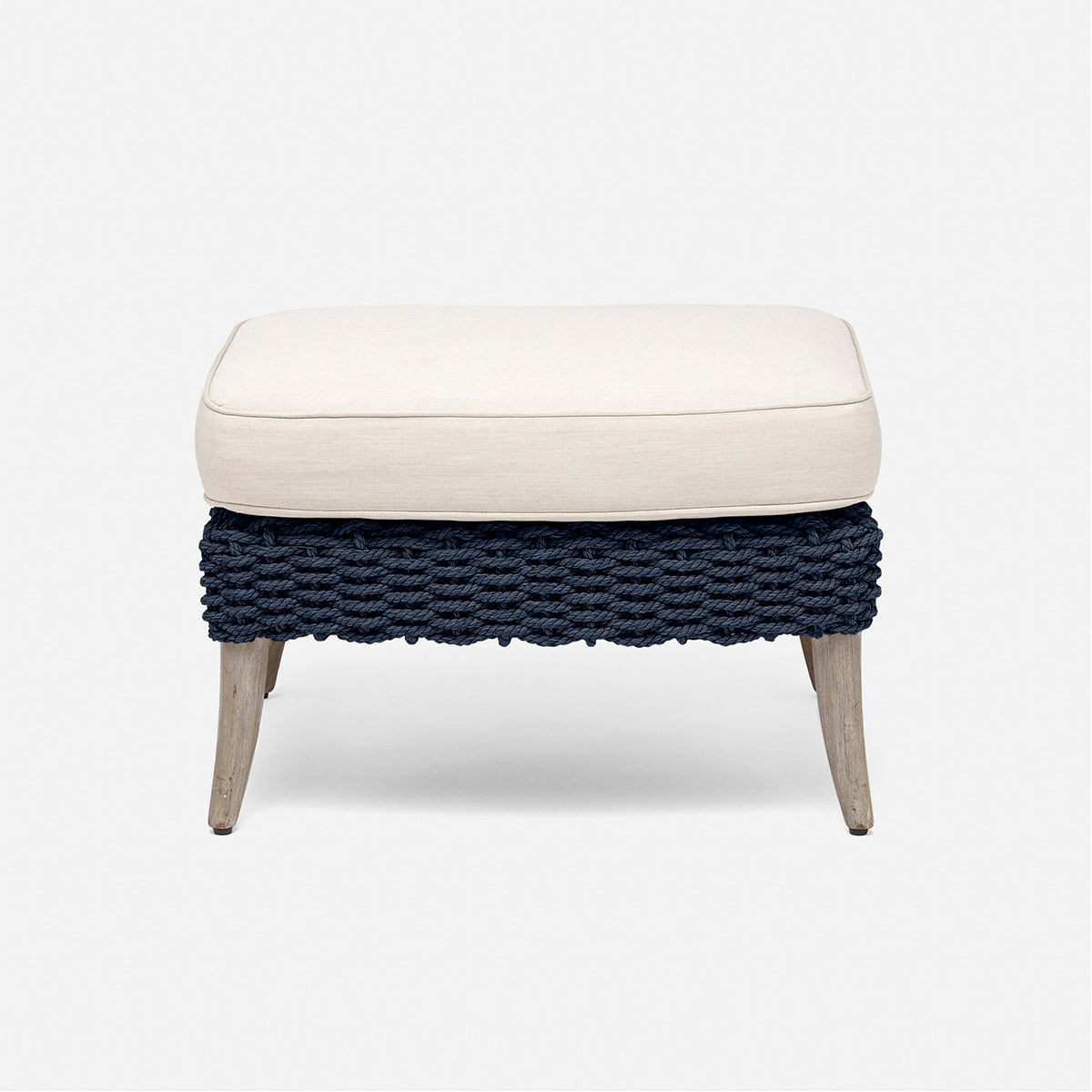 Made Goods Arla Faux Rope Outdoor Ottoman in Alsek Fabric