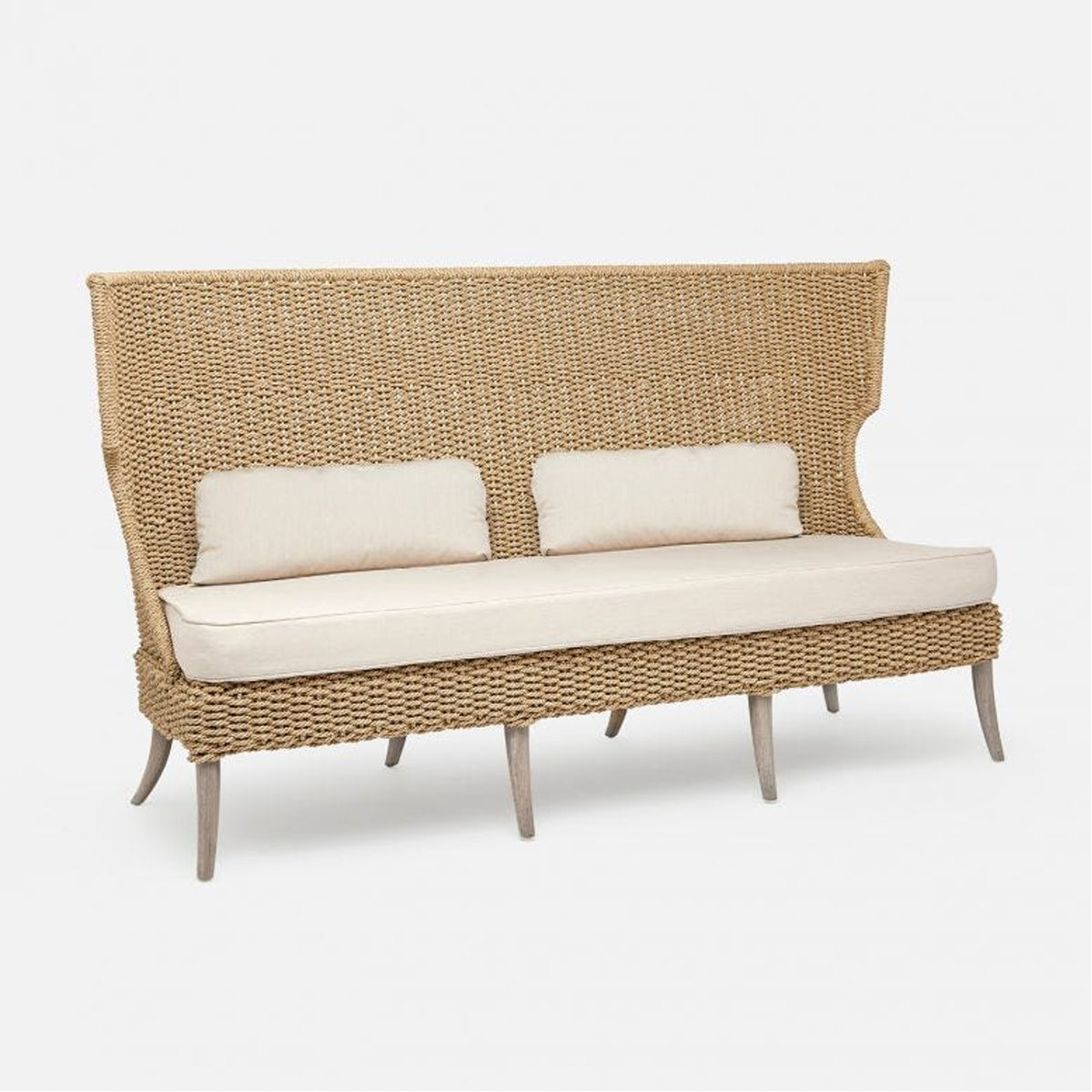 Made Goods Arla Faux Rope Outdoor Sofa in Alsek Fabric