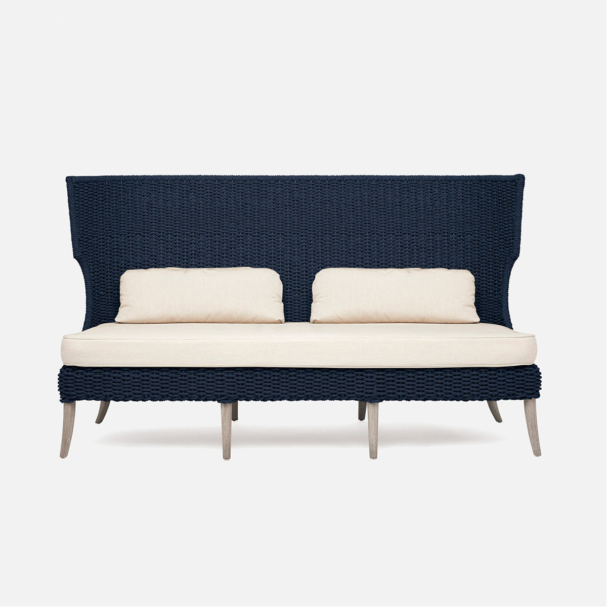 Made Goods Arla Faux Rope Outdoor Sofa in Alsek Fabric