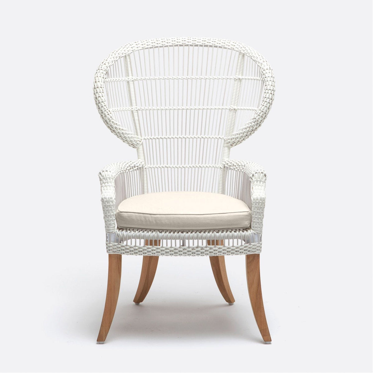 Made Goods Aurora Woven Wingback Outdoor Dining Chair in Volta Fabric