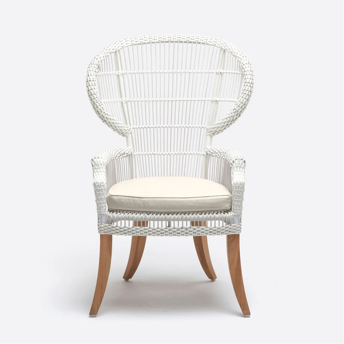 Made Goods Aurora Woven Wingback Outdoor Dining Chair in Weser Fabric