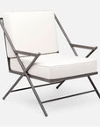 Made Goods Balta Metal XL Outdoor Lounge Chair, Garonne Marine Leather