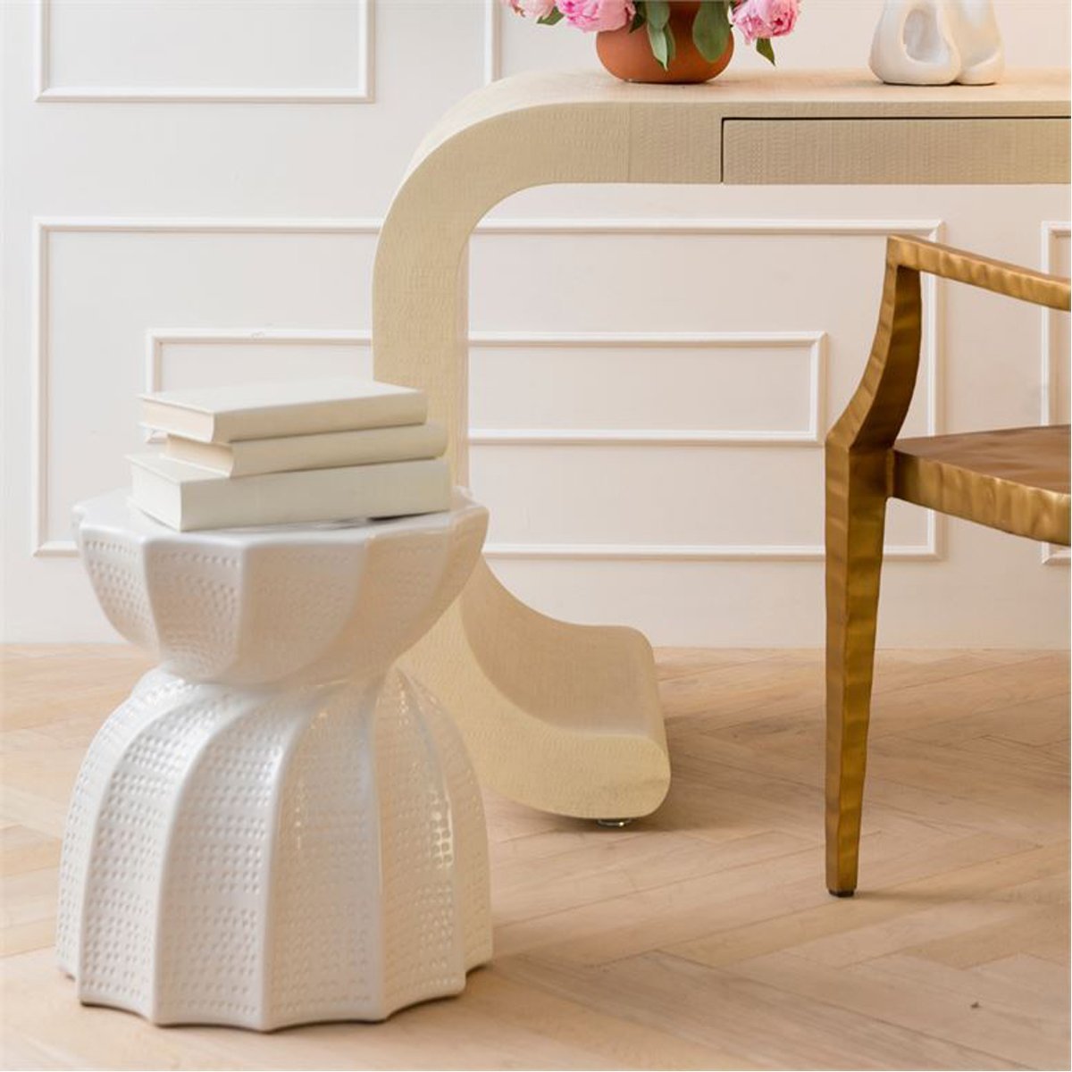 Made Goods Bea Twisted Ceramic Stool