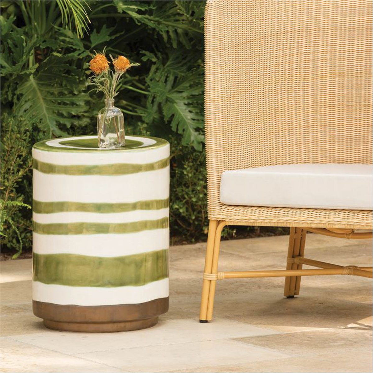 Made Goods Belda Round Ceramic Outdoor Stool