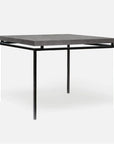 Made Goods Benjamin Floating Leg Game Table in Charcoal Faux Linen Top