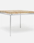 Made Goods Benjamin Floating Leg Game Table in Beige Crystal Stone Top