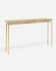 Made Goods Benjamin Floating Leg Console Table in Beige Crystal Stone Top