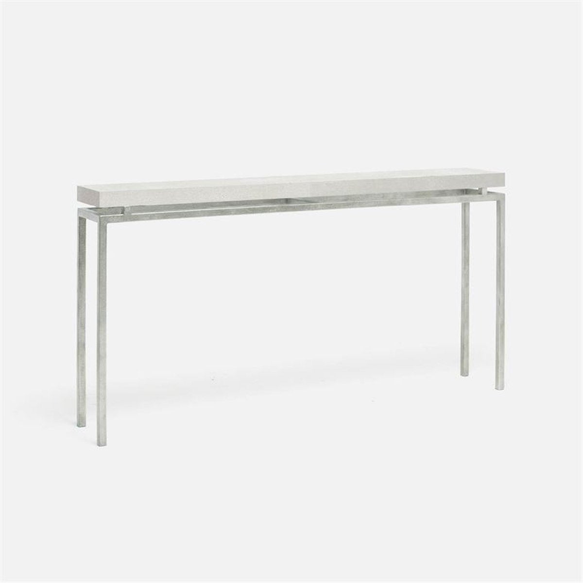 Made Goods Benjamin Floating Leg Console Table in Faux Shagreen Top