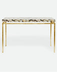 Made Goods Benjamin Floating Leg Console Table in Silver Mop Shell Top