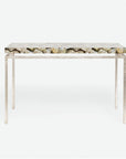 Made Goods Benjamin Floating Leg Console Table in Silver Mop Shell Top