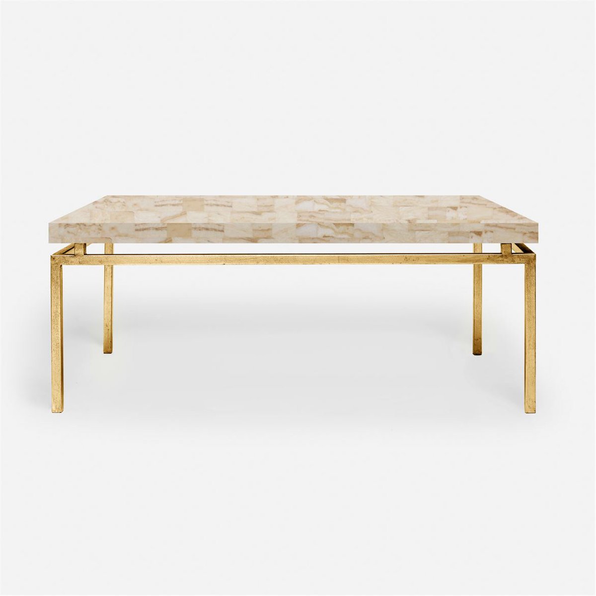 Made Goods Benjamin Floating Leg 48-Inch Coffee Table in Beige Crystal Stone Top