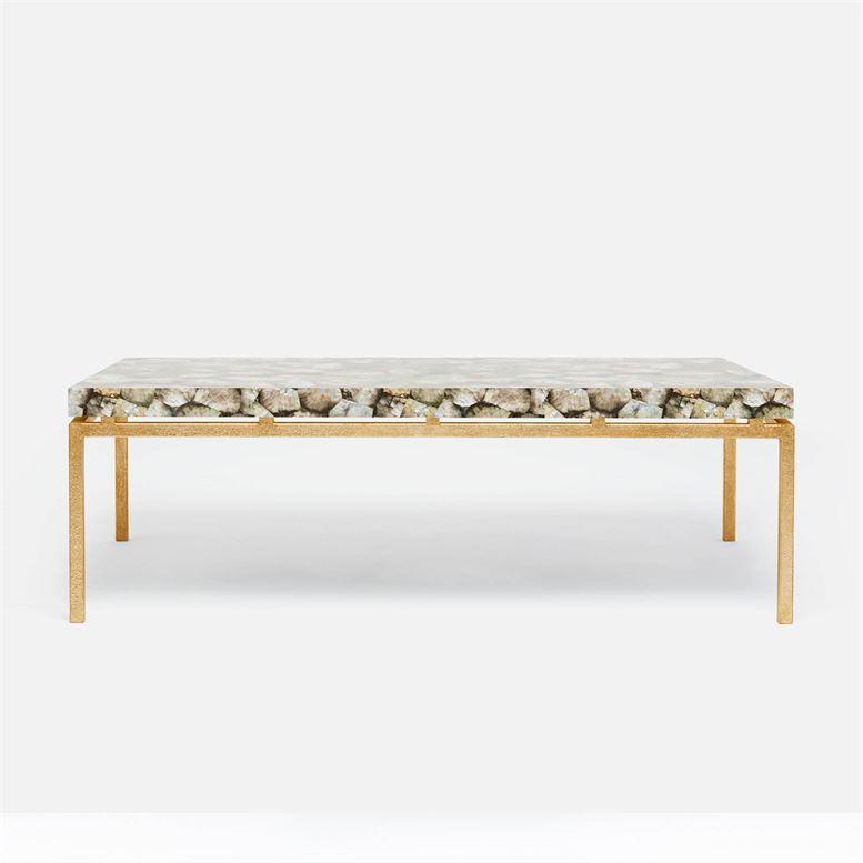 Made Goods Benjamin Floating Leg 52-Inch Coffee Table in Silver Mop Shell Top