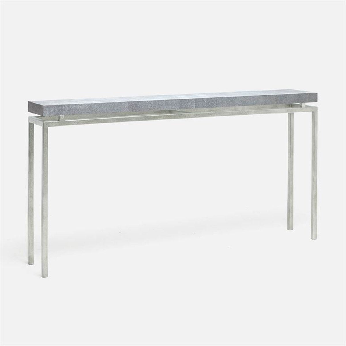 Made Goods Benjamin Floating Leg Console Table in Faux Shagreen Top