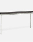 Made Goods Benjamin Floating Leg Console Table in Faux Linen Top