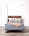 Made Goods Brennan Short Textured Iron Canopy Bed in Clyde Fabric