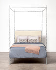 Made Goods Brennan Tall Textured Canopy Bed in Danube Fabric