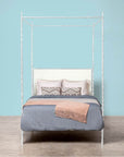 Made Goods Brennan Tall Textured Canopy Bed in Danube Fabric