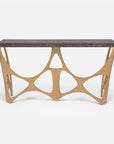 Made Goods Calloway Modernist Faux Linen Top Console Table