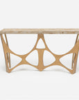 Made Goods Calloway Abstract Metal Base Console Table in Crystal Stone