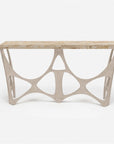 Made Goods Calloway Abstract Metal Base Console Table in Crystal Stone