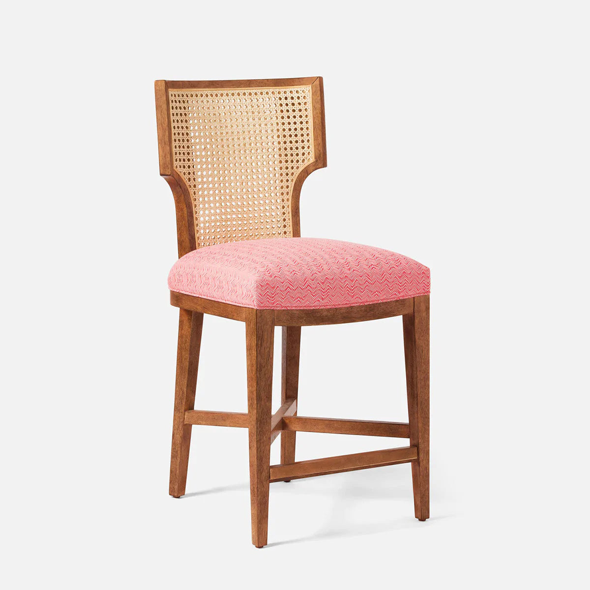 Made Goods Carleen Wingback Cane Counter Stool in Weser Fabric