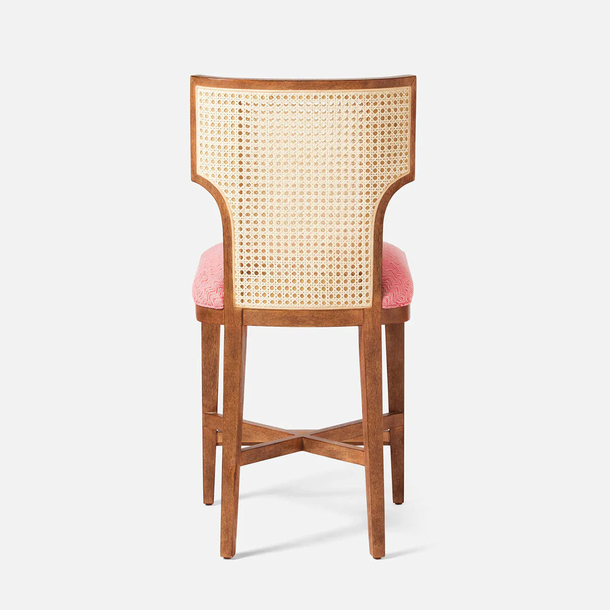 Made Goods Carleen Wingback Cane Counter Stool in Pagua Fabric