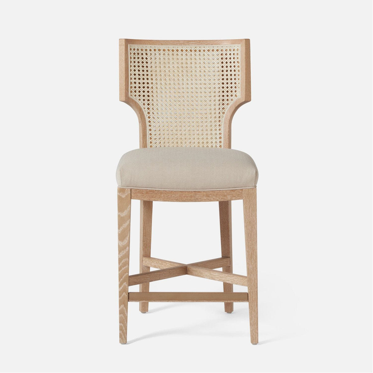 Made Goods Carleen Wingback Cane Counter Stool in Nile Fabric