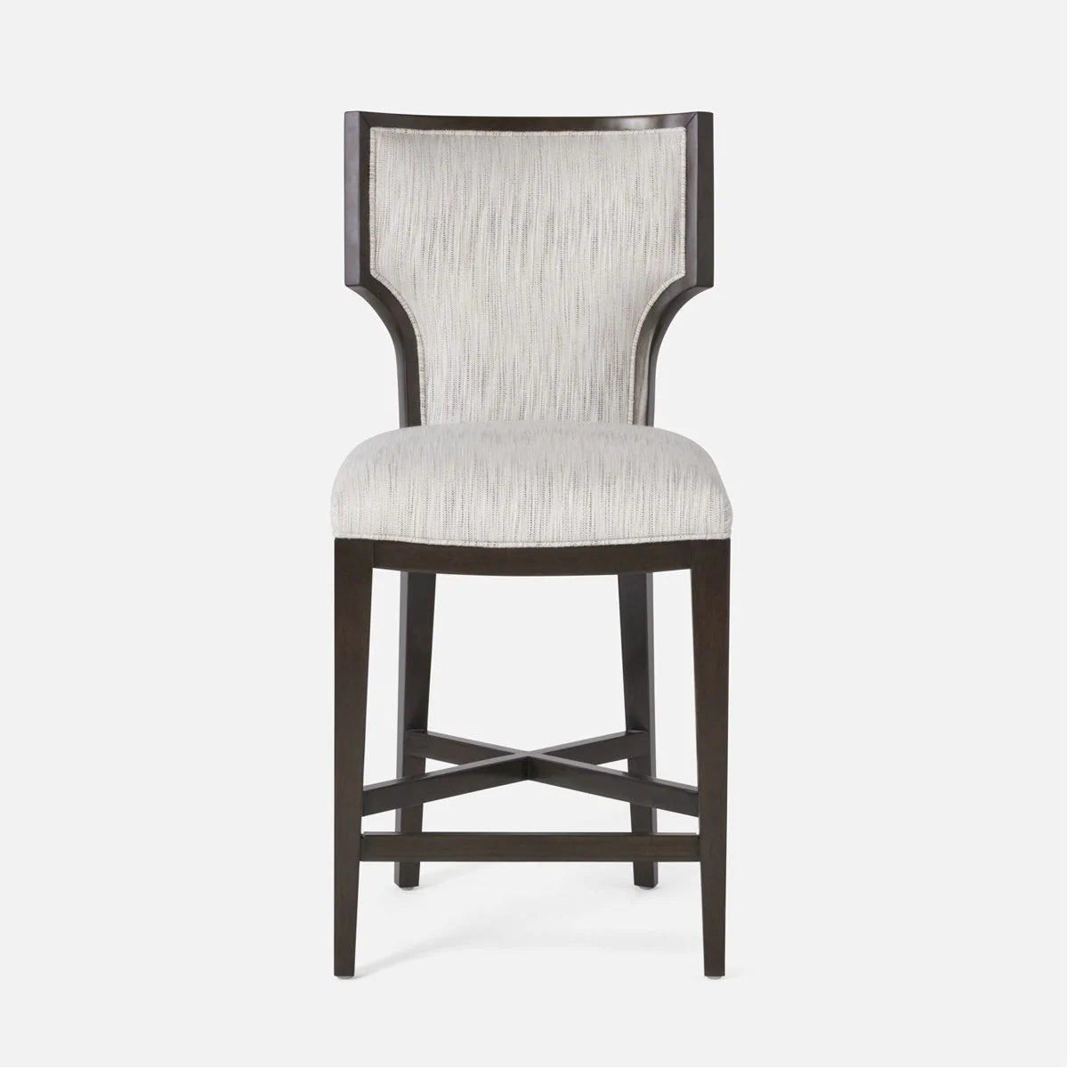 Made Goods Carleen Wingback Counter Stool in Aras Sand Mohair