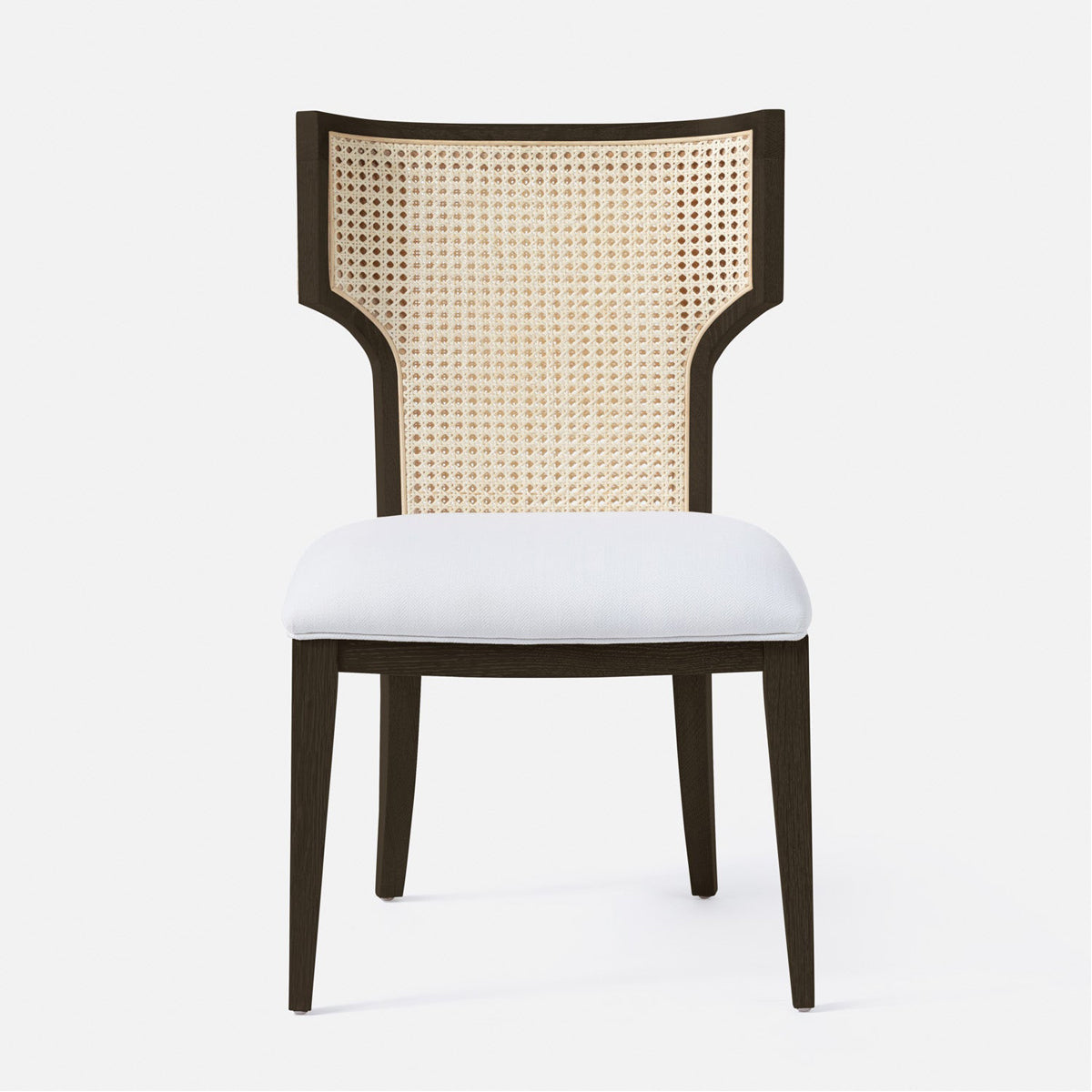 Made Goods Carleen Wingback Cane Dining Chair in Rhone Leather