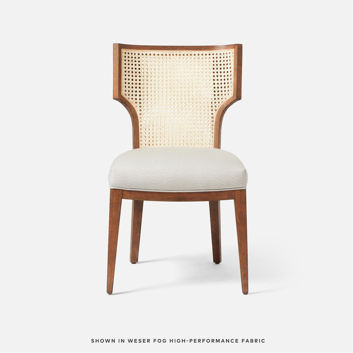 Made Goods Carleen Wingback Cane Dining Chair in Weser Fabric