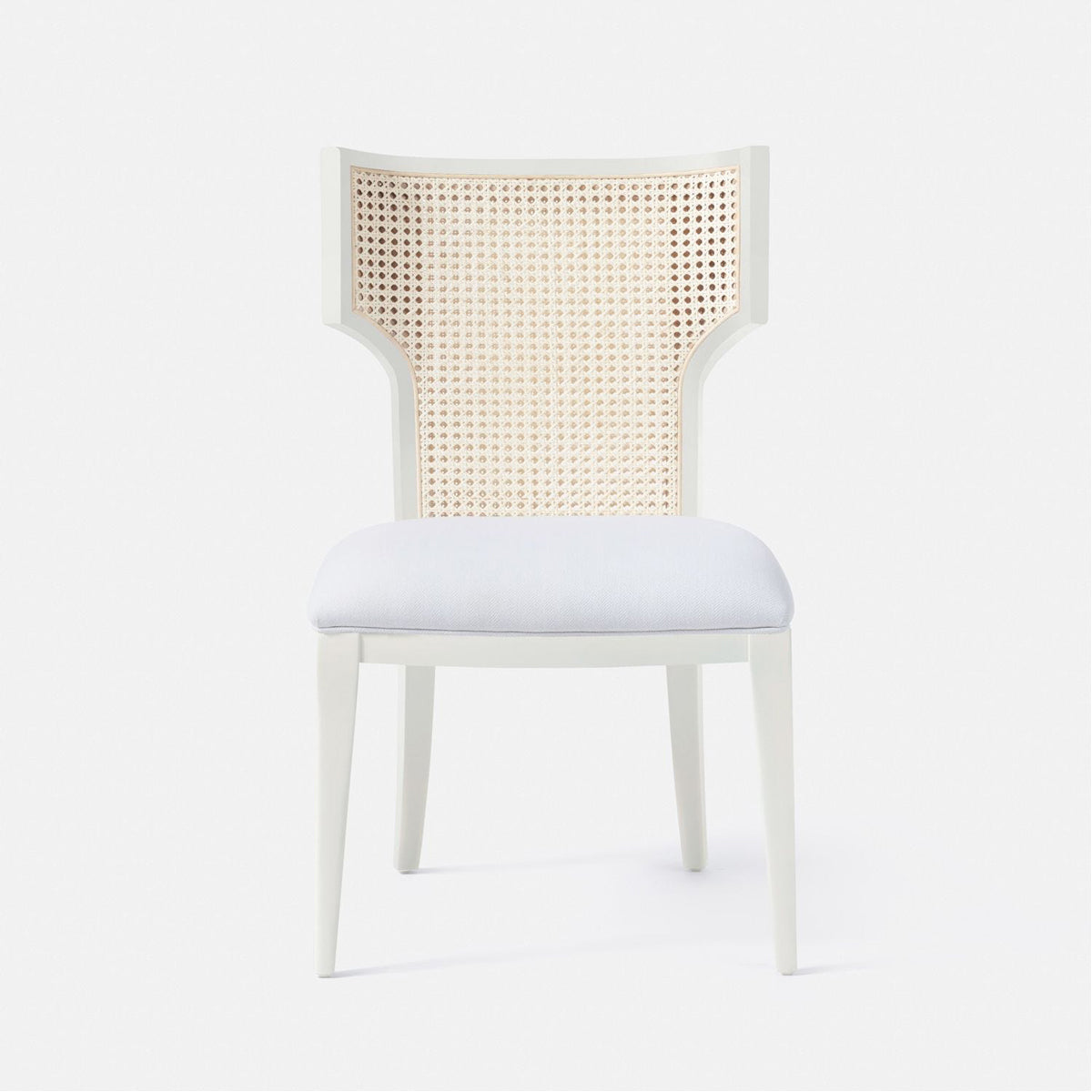 Made Goods Carleen Wingback Cane Dining Chair in Mondego Cotton Jute