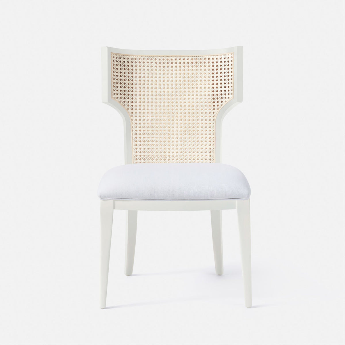 Made Goods Carleen Wingback Cane Dining Chair in Clyde Fabric