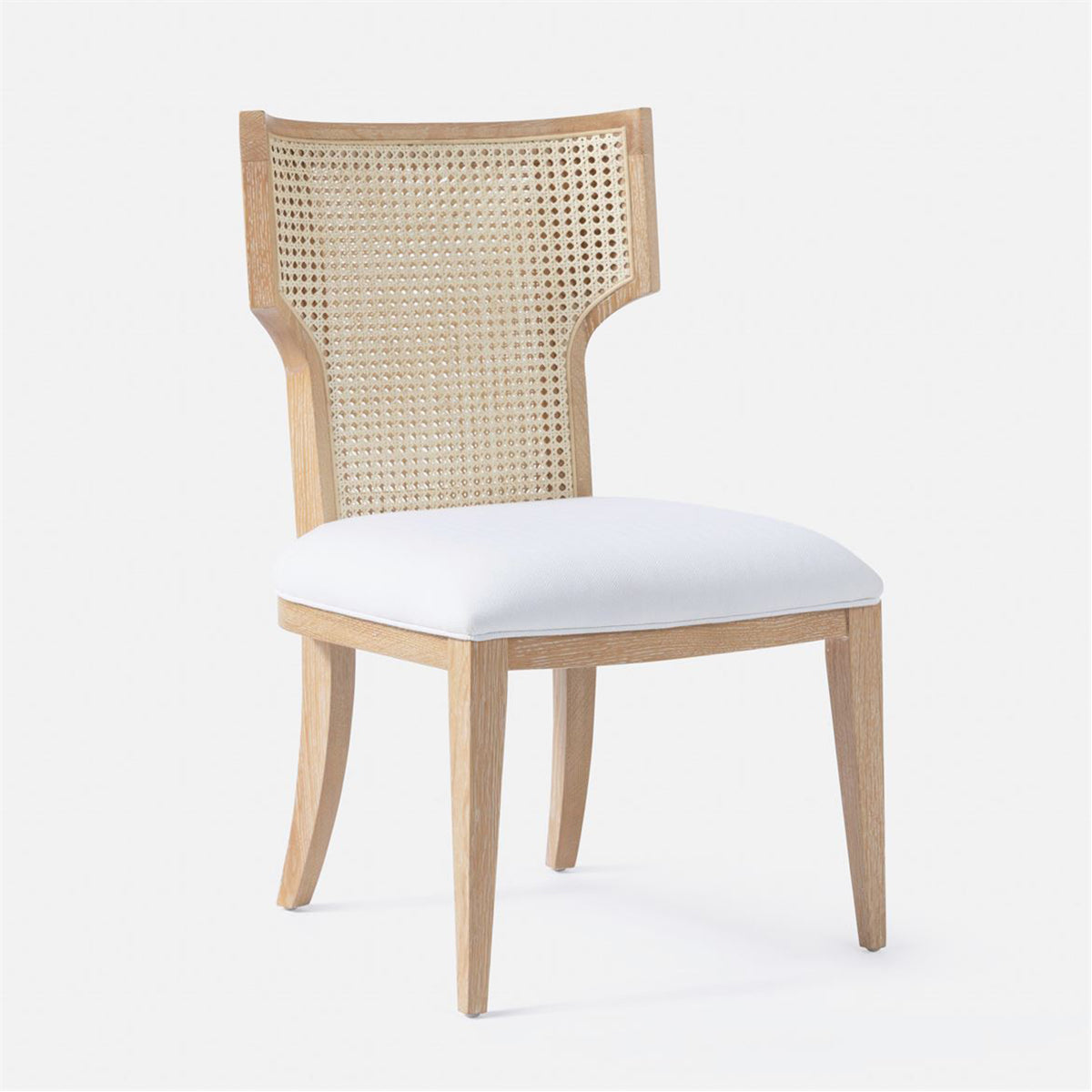 Made Goods Carleen Wingback Cane Dining Chair in Arno Fabric