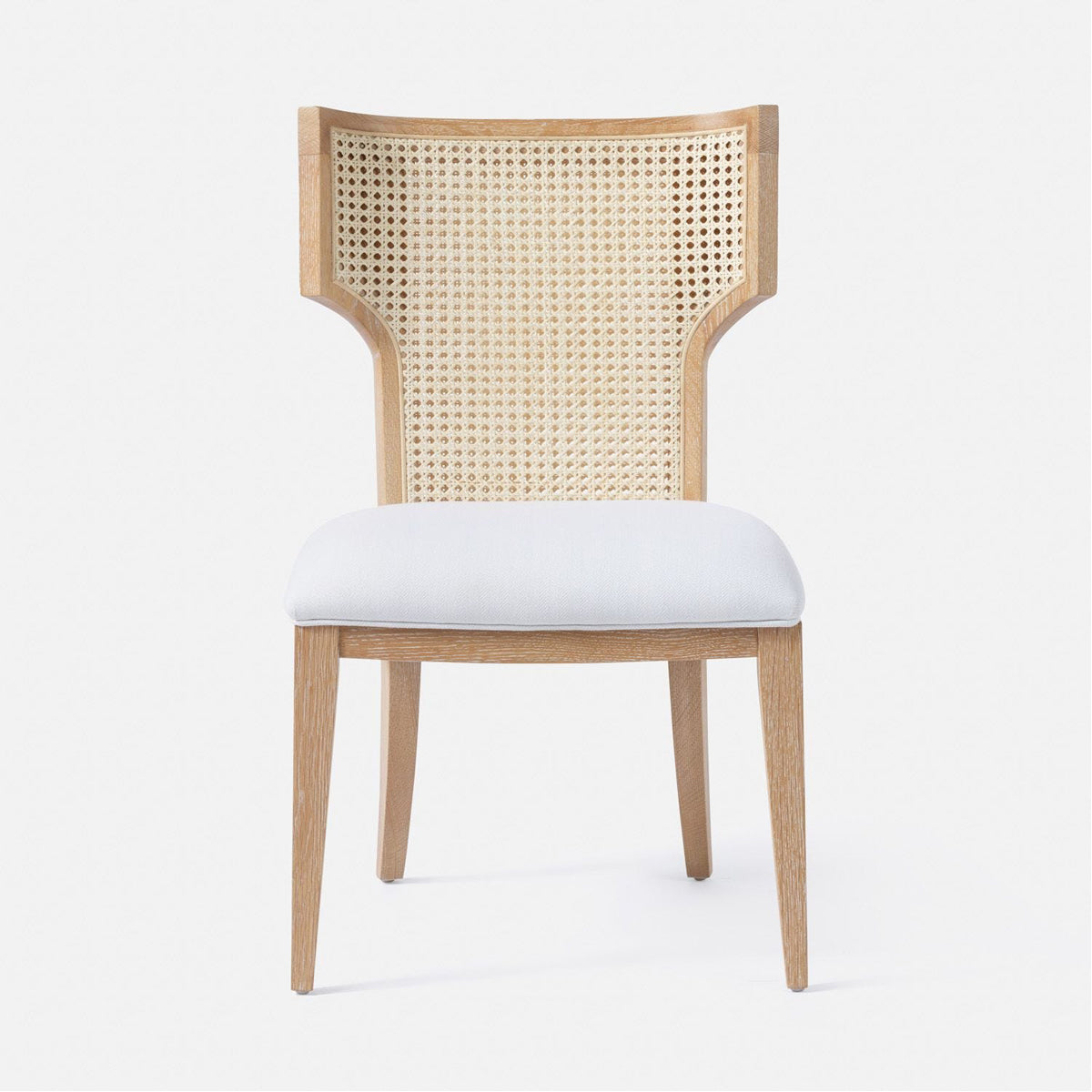 Made Goods Carleen Wingback Cane Dining Chair in Ettrick Cotton Jute