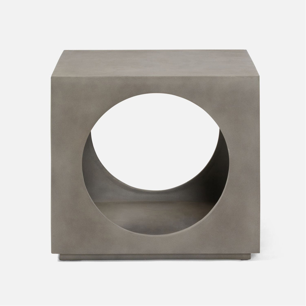 Made Goods Cassel Cube Outdoor Side Table with Circle Cutouts